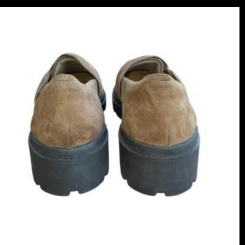 Clarks Olive Brown Slip On Calla Style Loafer Flat Dress Casual Shoe Women 9.5 - Picture 4 of 8